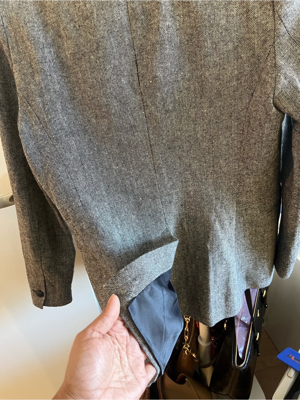 Mango Gray Textured Single-Button Blazer - Picture 6 of 6